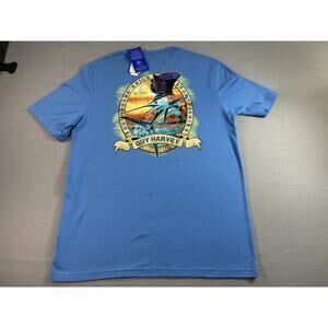 Guy Harvey Graphic Tee Men’s M Blue Marlin Fish Shirt Coastal Surf Fishing NWT